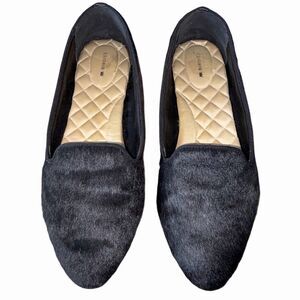 Birdies Starling Faux Calf Hair Fur Loafers Slip On Shoes Black Women's Size 12